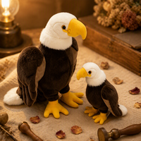 Peluche Aigle Chauve Super Douce et Réaliste OEM ODM, Jouet en Peluche Brodé en Maille de Coton PP, Décoration d'Intérieur, Cadeau Anti-Stress