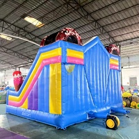 Château gonflable commercial en PVC de 10 pieds, arc-en-ciel pastel, combo château de saut pour les fêtes d'enfants, aire de jeux extérieure