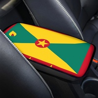 Coussin d'accoudoir universel pour voiture, design fin, imprimé drapeau de Grenade, housse d'accoudoir souple, ornement intérieur automobile
