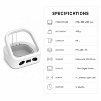 USMILEPET Pengumpan Hewan Peliharaan Otomatis dengan Sensor Pengenalan Chip, Dispenser Makanan dengan Tutup Aktif, Kontrol Jarak Jauh via Aplikasi, Pengumpan Kucing Anjing