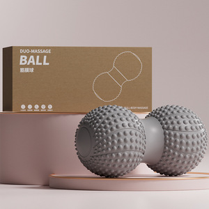 Balle de massage double en forme d'arachide pour fascia, relaxation musculaire <span class=keywords><strong>plantaire</strong></span> et vertébrale, stimulation des points d'acupression des hanches, du dos et des jambes, balle de yoga - Product Image 4