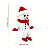 Stock US - Livraison gratuite en 3 à 7 jours - Statue de bonhomme de neige de Noël - Ornement en plastique de 3,9 pouces - Impression numérique - Décoration de Noël