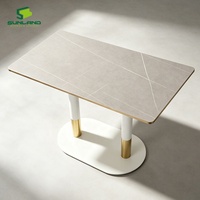 Table de jardin en pierre frittée 120*70cm, surface lisse et imperméable, idéale pour restaurant, villa, hôtel - Vente chaude