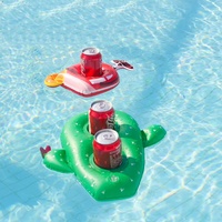 Imprimer l'eau jouets été natation anneau fête boisson flottant gonflable porte-gobelet piscine flotteur