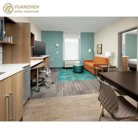 Ensembles de meubles d'hôtel contemporains en bois de chêne écologiques et durables, solutions minimalistes pour chambres d'hôtel 3 à 5 étoiles, tout-en-un