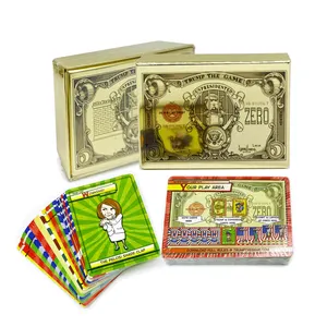 Забавная карточная игра с монопольной печатью на заказ, золотисто-желтая игровая карточка с печатью бумаги и картона