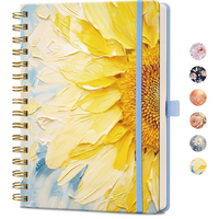 Carnet à spirales personnalisé avec bande élastique, papier épais, pages intérieures multi-formats, journal avec porte-stylo