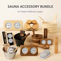 Sauna Dijual Modern dari Kayu Spruce dengan Termometer & Higrometer Ganda untuk Aksesoris Sauna, Penggunaan di Gym & Apartemen