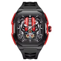 Gran oferta, reloj de lujo para hombre, tipo barril de vino de gama alta, reloj luminoso impermeable hueco tridimensional, reloj de cuarzo