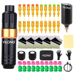Yilong <span class=keywords><strong>Exo</strong></span>-<span class=keywords><strong>Tattoo</strong></span> Batería Fuente de alimentación Pluma Tatuaje temporal Ambition Kit Set Estuche completo para principiantes - Product Image 2