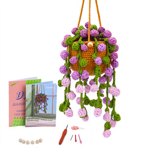 Kit de crochet pour débutants Kits de démarrage au crochet avec tutoriels Plantes en <span class=keywords><strong>pot</strong></span> suspendues Kit de crochet à tricoter pour décoration pour débutants - Product Image 1