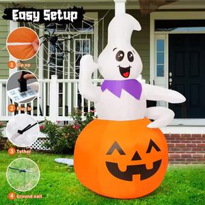 Décoration d'Halloween gonflable personnalisée de 1,5 m, la plus vendue, avec citrouille, sorcière et fantôme, pour intérieur, mignonne et décorative - Product Image 3