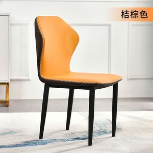 Nouveau restaurant moderne <span class=keywords><strong>tissu</strong></span> salle à manger <span class=keywords><strong>chaise</strong></span> pied en métal PU cuir salle à manger chaises - Product Image 5