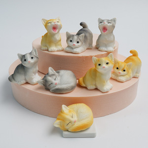 Cute Mini Resin <strong>Cat</strong> Ornaments Multiple Colors Small Sculptures for Home Decor Animal <strong>Figurines</strong> - Product Image 1