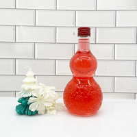 Bouteille en verre transparente en forme de gourde, à double bulbe, pour jus, boissons, cocktails et jus de fruits