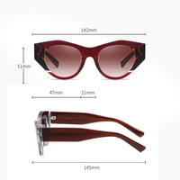 Gafas de Sol de Diseñador al por Mayor, de Marca de Lujo, Unisex, Retro, TR90, Acetato, Moda Y2K, Estilo Ojo de Gato, Polarizadas, con Logotipo Personalizado para Mujer
