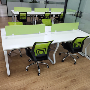 Bureau de travail linéaire personnalisé avec cloison et armoire de rangement mobile pour mobilier de bureau ouvert - Product Image 4