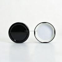 Pot en verre rond ergonomique de qualité alimentaire à large ouverture, 106 ml, 180 ml, 212 ml, 250 ml, 380 ml, 500 ml, pour confiture, sauce, miel, cornichons, avec couvercle à vis noir