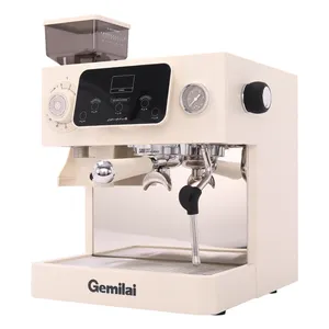 GemilaiCRM3813家庭用グラインダータッチスクリーン豆からカップまでのコーヒーマシンを備えた最高の半自動エスプレッソマシン