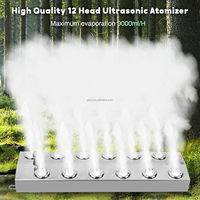 Humidificateur à plaque d'atomisation ultrasonique 6-12 têtes facile à installer Alimentation étanche en acier inoxydable 304 pour divers espaces Nouveau