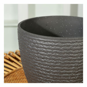 Macetas de estilo de muestra, <span class=keywords><strong>maceta</strong></span> Grande Medio ovalada de 27 <span class=keywords><strong>cm</strong></span>, <span class=keywords><strong>maceta</strong></span> con textura de piedra, <span class=keywords><strong>maceta</strong></span> de plástico de alta calidad de 10,6 pulgadas para exteriores - Product Image 6