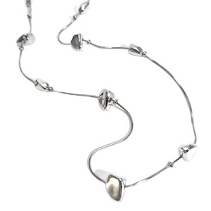 Trendy <b>Silver</b> Plated Beaded Necklace <b>Snake</b> <b>Chain</b> Women's Fashion Layered Necklaces - Product Image 3