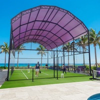 Structure de Toit Rétractable Imperméable pour Court de Padel, Abri Pare-Soleil pour Installation de Court de Tennis Extérieur