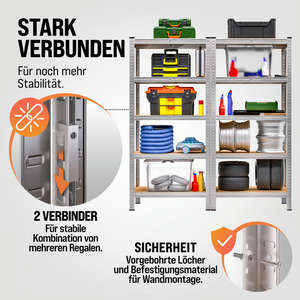 Corrosiebestendig gegalvaniseerd stellingrek voor magazijn, verstelbare planken en eenvoudige montage - Product Image 5