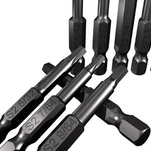 Imperial Hex <b>Screwdriver</b> <b>Bit</b> <b>Set</b> 10pc S2 Alloy Steel Magnetic Tip 1/4 Inch Black Oxide Industrial Grade - Product Image 1