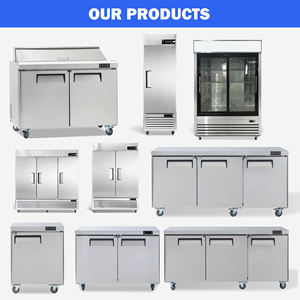 Mesa de Preparación Refrigerada Comercial Portátil, de Una Puerta, Enfriada por Aire, de Acero Inoxidable 304, Sin <span class=keywords><strong>Escarcha</strong></span>, con Control Digital, para Barra de Ensaladas - Product Image 4