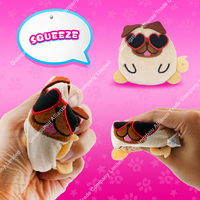 Jouet en forme de pouf personnalisé mignon en forme d'animal, mini panda, chiot, cochon, écureuil, en polyester, sable, jouet en peluche anti-stress pour enfants ou cadeaux