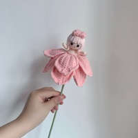 Boneka Peri Bunga Rajutan Tangan Buatan China dengan Benang Rajut Realistis untuk Model Buket Bunga MM-01