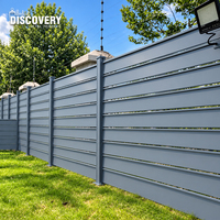 Panneau de clôture extérieur robuste en aluminium avec revêtement de sécurité et de confidentialité, panneaux de clôture à lattes en aluminium noir thermolaqué pour la protection de la vie privée