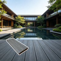 Planches de terrasse en composite WPC antidérapantes, surface rainurée, plancher extérieur imperméable pour les environs de la piscine