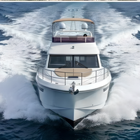 Yacht à moteur en fibre de verre FRP de 50 pieds (15 m), 3 cabines, 2 salles de bain, croiseur à flybridge, moteur diesel double 425 CV, classe III CCS, fabricant