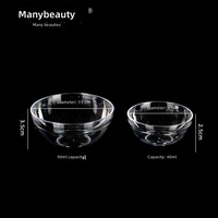 Bol à masque transparent en acrylique de petite taille avec poignée en plastique imitation verre, outil essentiel pour le mélange d'huiles, idéal pour les salons de beauté, les spas et la cosmétique - Chine