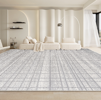 Alfombra Moderna Simple con Patrón Geométrico de 200*290cm (6.6*9.5 pies), Antideslizante, Resistente al Desgaste, Cuadrada, de Gran Área, Cobertura Completa para Sala de Estar