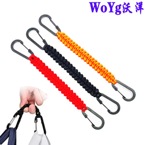 Handmade <b>Braided</b> Paracord Keychain 6Cm Aluminum Carabiner Double Hook Nylon Durable Promotional Gift <b>Accessory</b> - Product Image 5