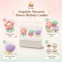 Premium 3-teiliges Blumen-Themen Kuchendekorations-Set Niedliche Tulpen- und Gänseblümchen-förmige Dessert-Topper für Geburtstagsfeiern