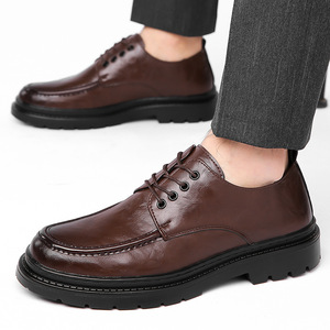 Zapatos de Cuero Casuales de Negocios para Hombre, Zapatos Formales de Cuero Suave con Suela Gruesa, Zapatos de Conducir a la Moda para Jóvenes de 18 a 40 Años - Product Image 2
