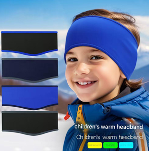 Bando hangat anak-anak, ikat kepala bersepeda ski elastis dengan bando telinga bulu domba olahraga luar ruangan musim dingin - Product Image 1