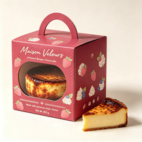 Caja de Regalo para Celebraciones de Varios Tamaños con Ventana Transparente, Caja de Cartón para Pasteles y Postres Vascos, Empaque Personalizado al por Mayor