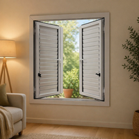 Fenêtre à persiennes en aluminium résistant aux ouragans, avec lames en verre feuilleté trempé, pour maisons en Floride et dans les Caraïbes