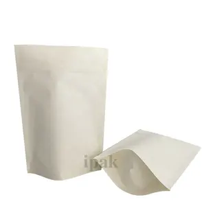 Çevre dostu özel geri dönüşüm biyobozunur kağıt kahve ambalaj kağıdı ambalaj Stand up Compostable ambalaj poşet çanta vana ile