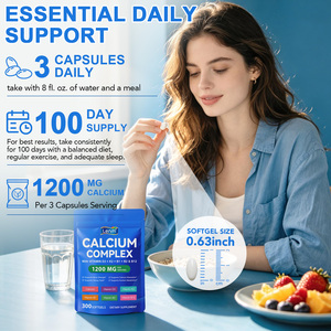 Lenm OEM 300 Cápsulas de Alta Potencia de Vitamina D3 <span class=keywords><strong>K2</strong></span> B12 Calcio Sin Gluten Suplementos en Cápsulas Blandas para Adultos Mujeres Hombres Fortalecimiento Óseo - Product Image 6