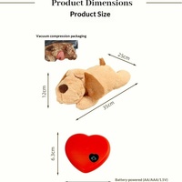Jouet interactif à mâcher pour chiot, en peluche, avec rythme cardiaque, pour soulager l'anxiété et apaiser les animaux de compagnie - Vente flash
