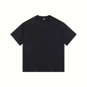 Custom Design 260gsm 100% Cotton Heavyweight Acid Wash T Shirt Men's Tees 2025 Summer Popular DTG Screen Print - Product Image 3