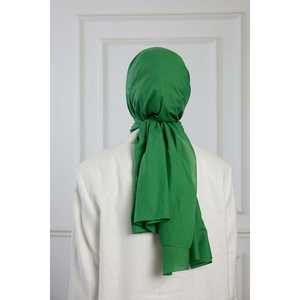 Écharpe en coton pur tricotée en vert - Product Image 1