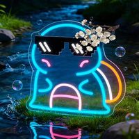 Enseigne néon personnalisée animaux Ours Chat Chien Loutre Panda Lapin Renard Lumière murale LED pour Magasin Café Chambre