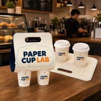Maßgefertigte Marineblaue Kontrast-2-Becher-Träger aus Recycling-Kunstpapier, Faltbare Handliche Kaffeegetränketräger für Cafés & Takeaway-Verwendung